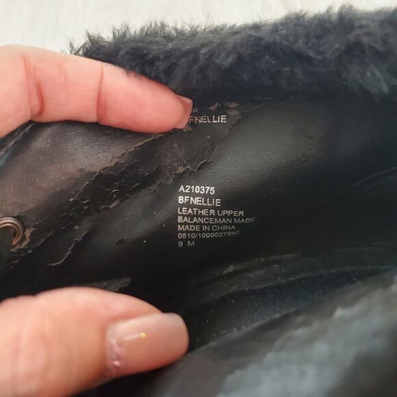 B. Makowsky  Wedge Booties Size 9 Nellie Black Suede Faux Fur Wedge Booties - Picture 10 of 11